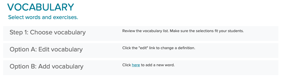 repetition examples, vocabulary examples, how to teach vocabulary